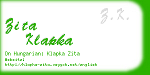 zita klapka business card